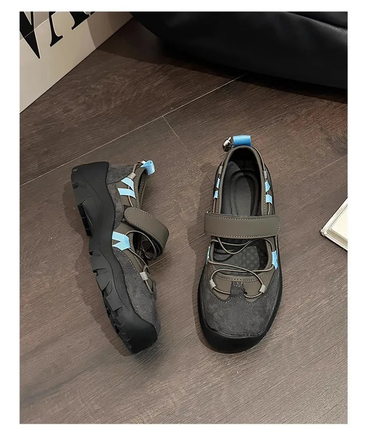 Retro Style Shallow Mouth Casual Mary Jane Versatile Comfortable Thick Soled Sports Single Shoes