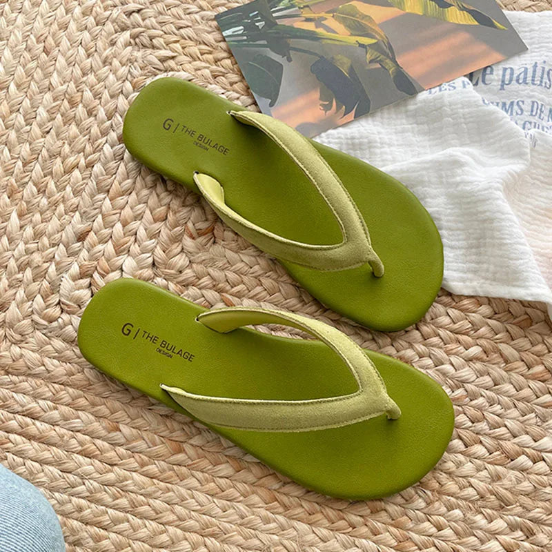 Candy Color Slipper Slip On Casual Flip Flop Shoes Soft Flat Heel Outdoor Beach Slide Woman