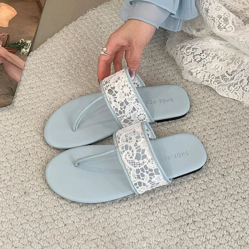 Beach Slides Round Toe Flats Slippers Shoes Flip flops Flats Sandals Shoes