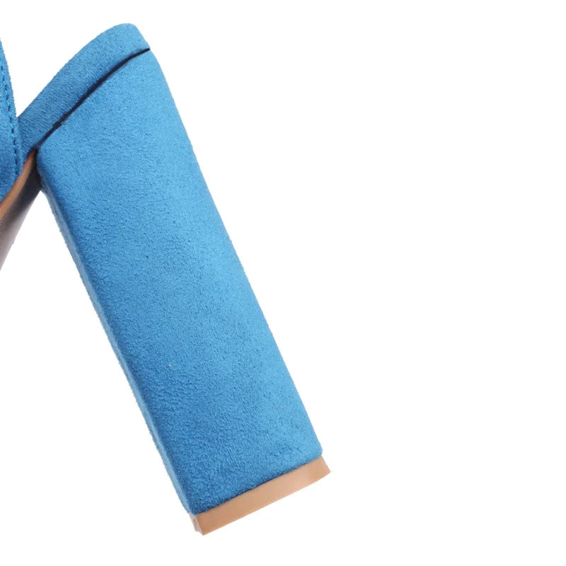 High Heels Sandals Shoes Platform Flip Flops Nude Blue Heeled Dance Party Wedding Stripper Shoes Big Size