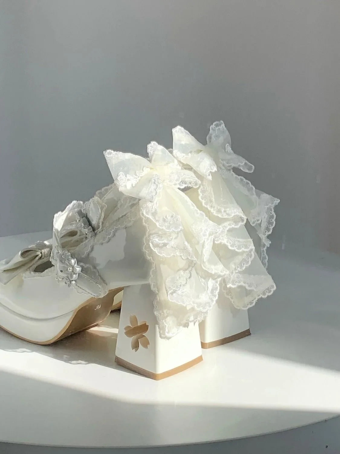 Lovely Girls Lolita Butterfly Knot High Heels Platform Shoes