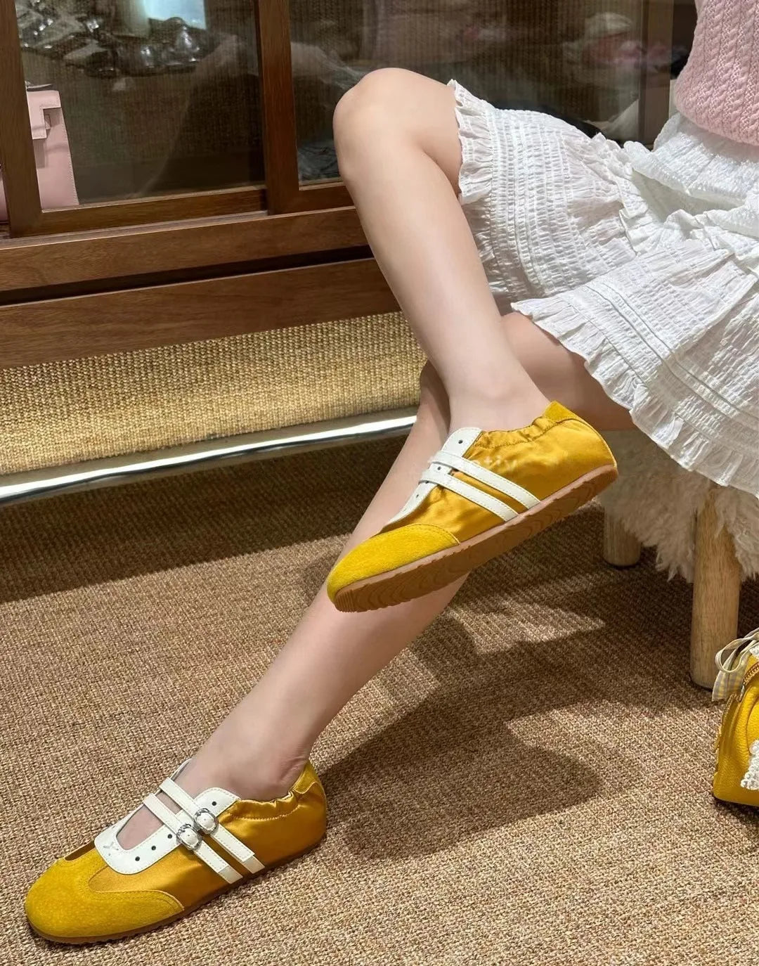 Flats Sports Shoes Sneakers Casual Shallow Loafers Shoes Walking Ballet Trend Sneakers