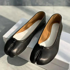 Soft Leather Split Toe Design Mules Flats Shoes Cozy Lightweight Soft Sole Loafers Mary Jane Pumps Ballet Shoe