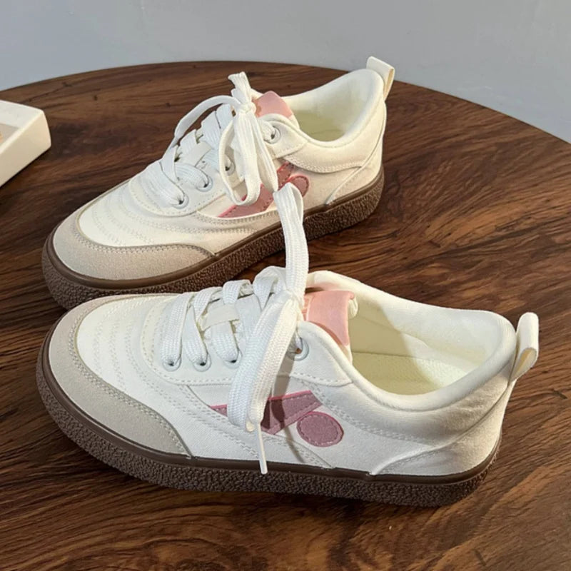 Thick Bottom Training Shoes Retro Mixed Color Students Sneakers Casual Concise Soft Soled Sports Shoes