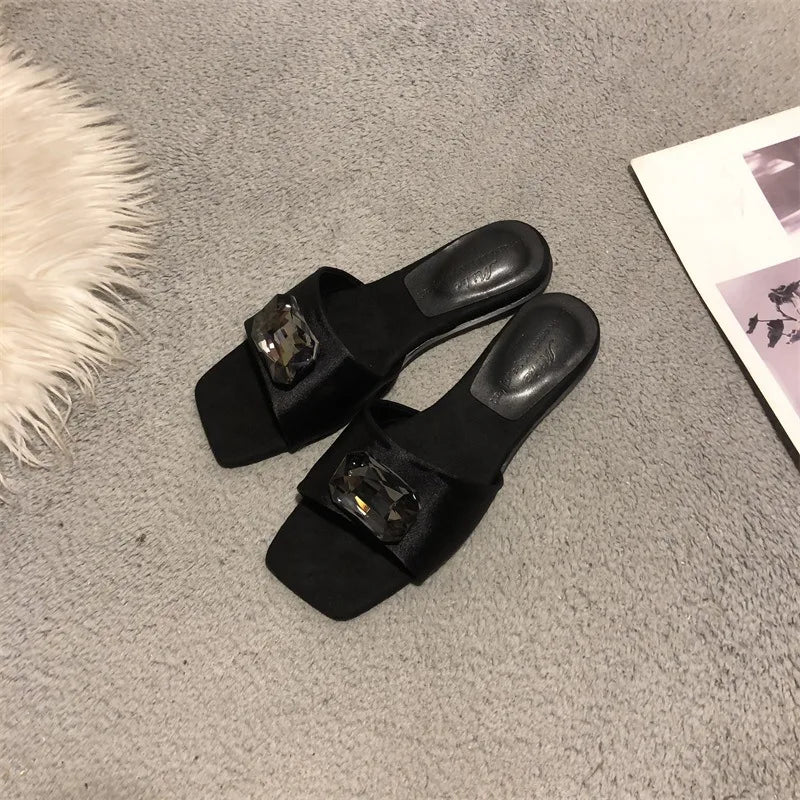 Low Shoes PU Hoof Heels Rome Fabric Rubber Shoes Low Hoof Heels PU Rubber Rome