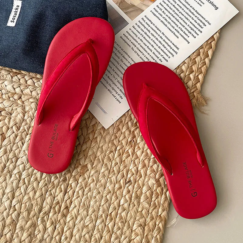 Candy Color Slipper Slip On Casual Flip Flop Shoes Soft Flat Heel Outdoor Beach Slide Woman