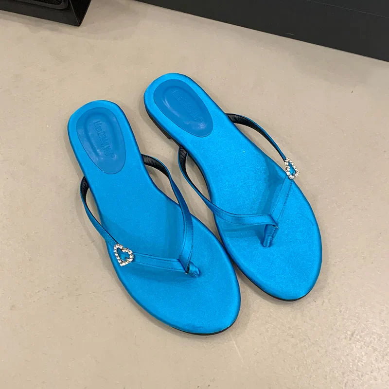 Round Toe Flats Slippers Shoes In Beach Slides Flats Sandals Shoes Flip flops