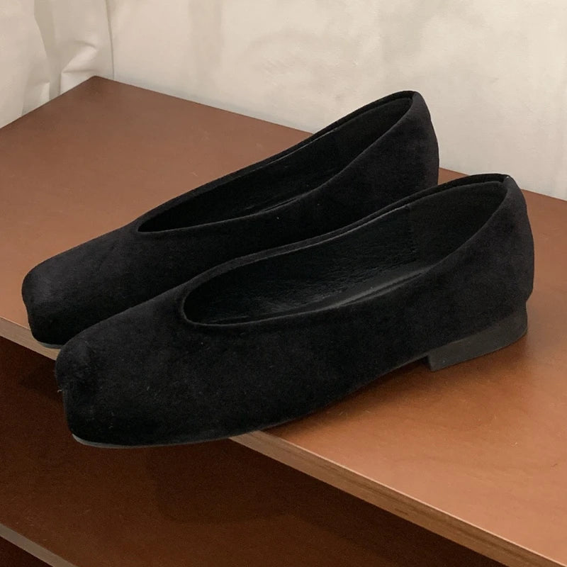 Footwear Mary Jane Shoes Shallow Comfort Soft Sole Square Toe Brand Flats Shoes Ladies