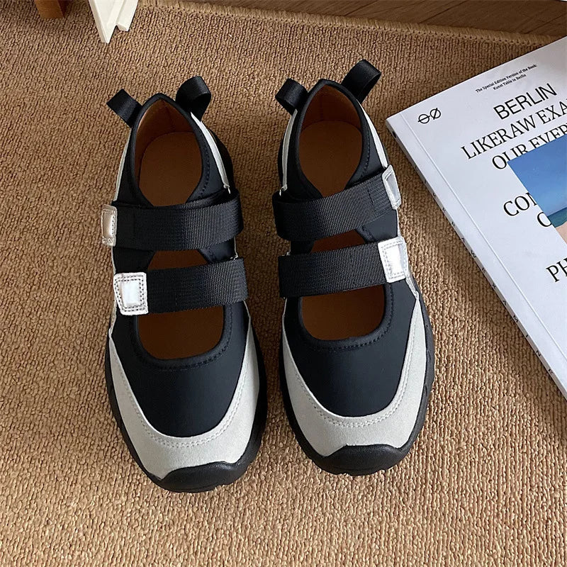 Retro Casual Thick Soled Mary Jane Shoes Versatile Shallow Mouth Comfortable Chunky Single Shoes
