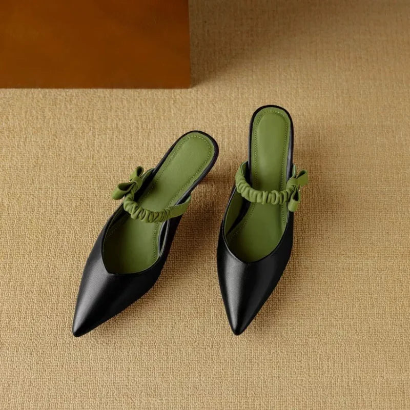 Pointed Toe Slippers High Heels Elegant Slingback Woman Pumps Party Zapatos De Mujer