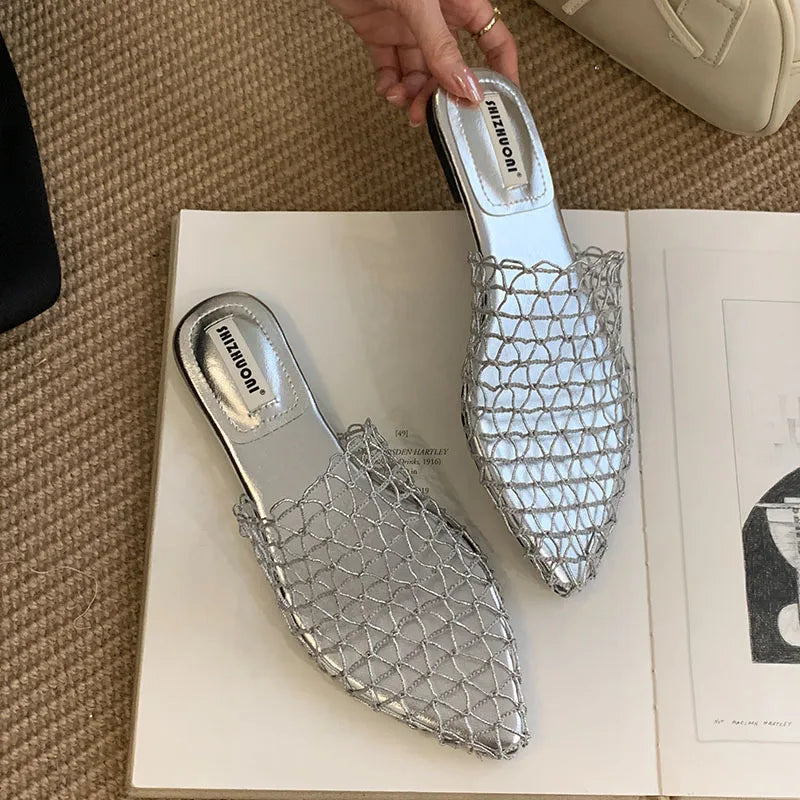 Pointed Toe Flats Slippers Footwear Sandals Shoes Beach Slides Flats Slippers Shoes