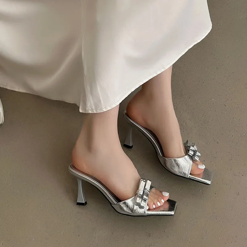 Butterfly-Knot High Heels Pumps Shoes In Slip Thin Heels Shoes