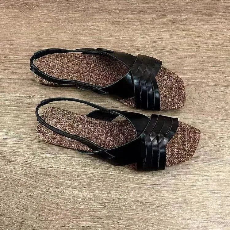 Roman Sandals Outer Wear French Style Beautiful Retro Fairy Style Holiday Seaside Soft Flat Beach Shoes