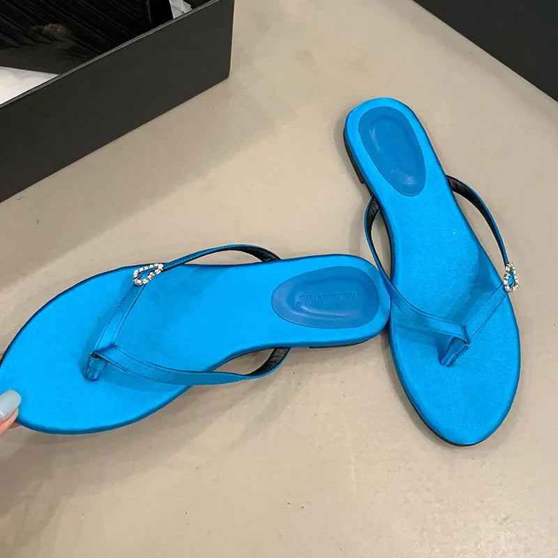 Round Toe Flats Slippers Shoes In Beach Slides Flats Sandals Shoes Flip flops