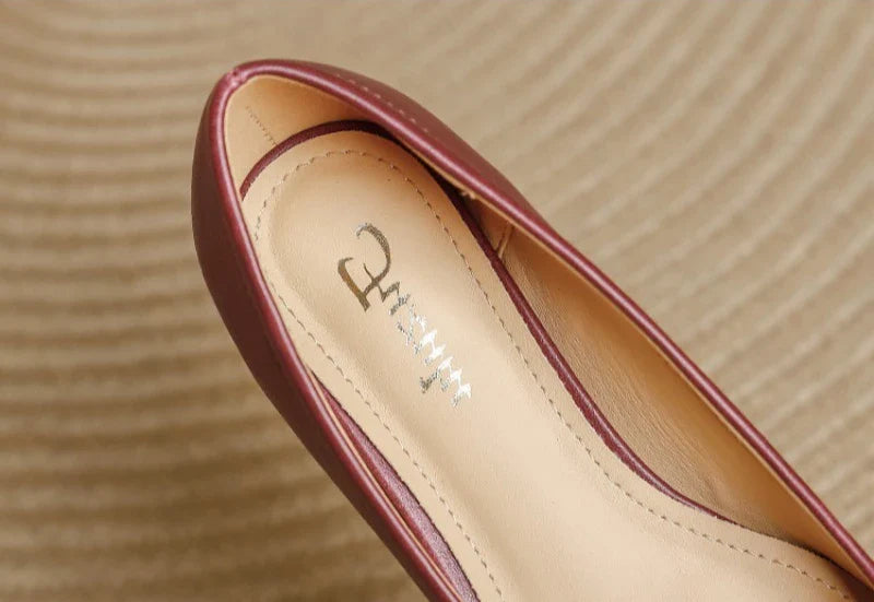 Single Shoes Retro Simple Mary Jane Square Head Shallow Mouth Comfortable Soft Leather Shoes