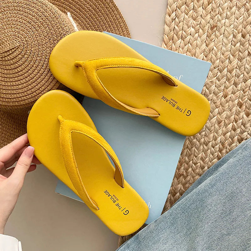 Candy Color Slipper Slip On Casual Flip Flop Shoes Soft Flat Heel Outdoor Beach Slide Woman