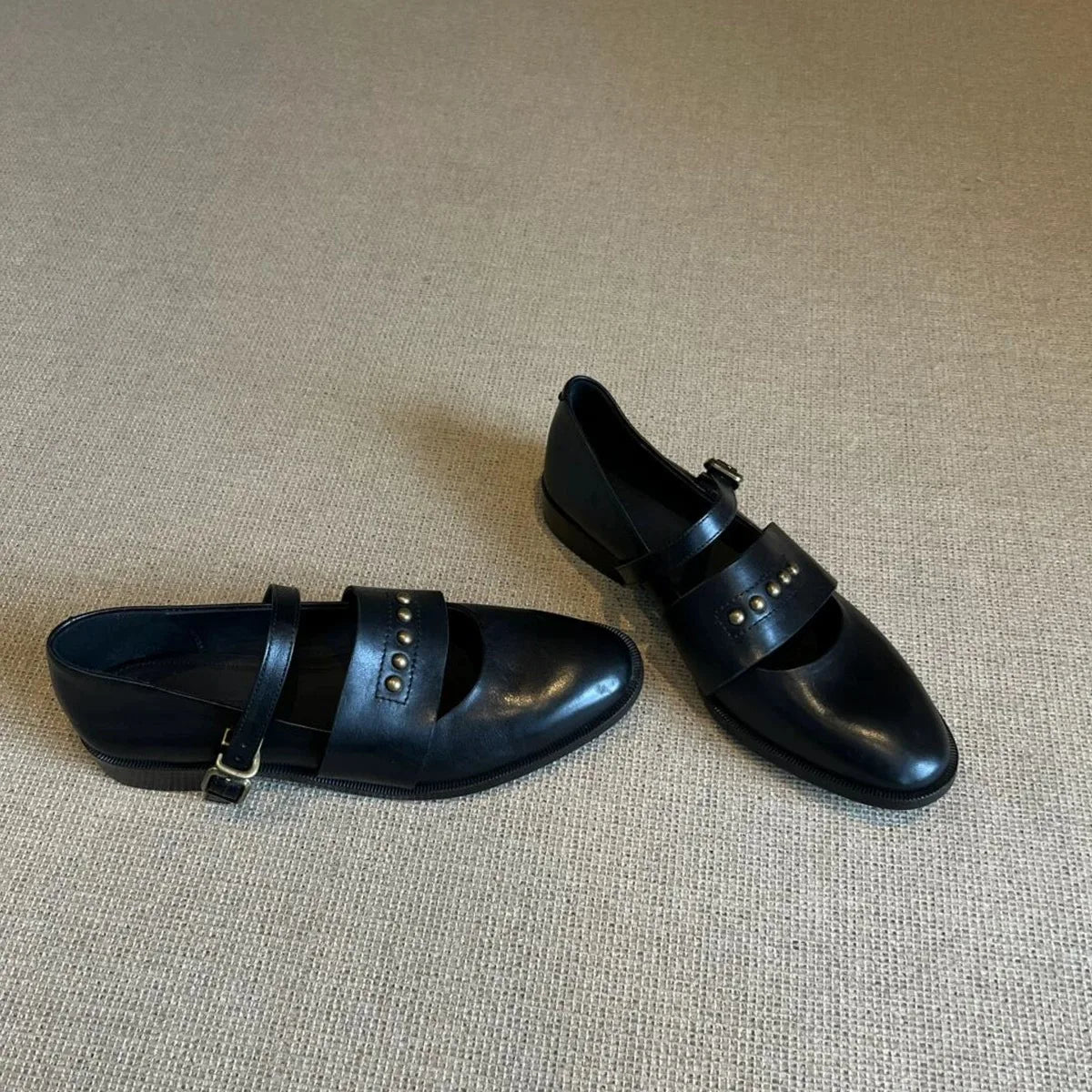 Leather Shoes Genuine Leather Low-heel Shoes Buckle Mary Jane Shoes's
