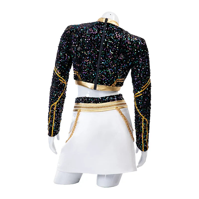 Zoey Cosplay Costume Wig Shoes Black Coat Singing Suit Song-Promotion Costume Halloween Party Role Playing Outfit