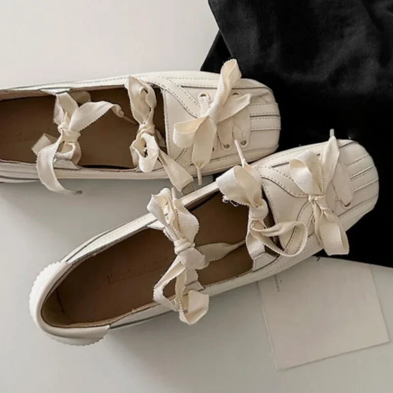 Style Color Block Flats Mary Jane Square Toe Bow Sweet Shoes Casual Comfy Daily Dress Slip on Flats Shoes