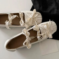 Style Color Block Flats Mary Jane Square Toe Bow Sweet Shoes Casual Comfy Daily Dress Slip on Flats Shoes