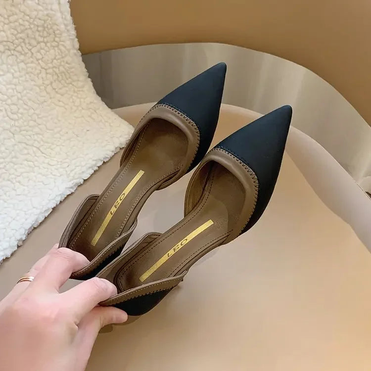 High-heeled Slippers Elegant Pointy High-heeled Mule Party Ball Shoes Shoes
