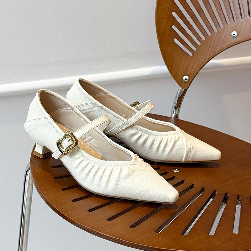 Pointed Toe High Heels Mary Jane Shoes Sandals Dress Shallow Mujer Zapatos