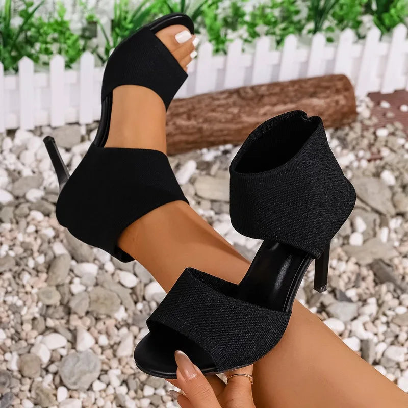 Shoes Open-toed Sandals Classic Hollow High Heels Breathable Large Size Shoes 36-42