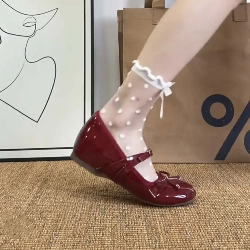 Mary Jane Shoes Bow Shoes Casual Low Heel Dresses Street Style Shoes