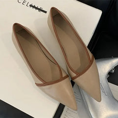 Elegant Pointed Toe Comfort Soft Leather Wedge Shoes Shoes Office Flats Loafers