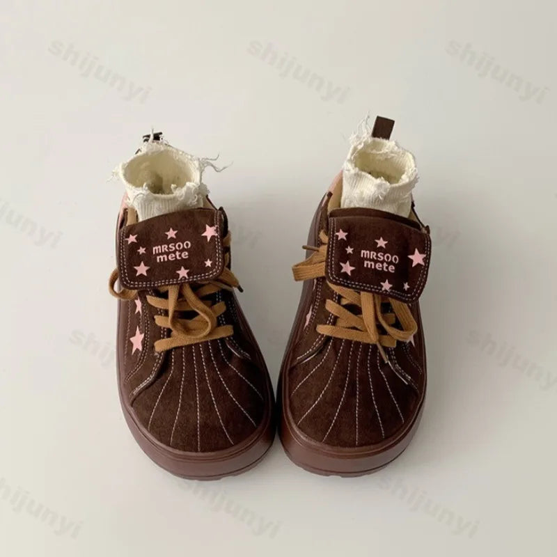 Vintage Low Top Thick Soled Increase Vulcanize Shoes
