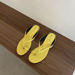 Square Low Heel Slipper Narrow Band Sandal Outdoor Beach Casual Slides Shoes Big Size 40