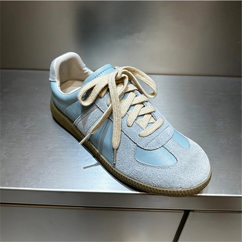 Genuine Leather Sneakers Cross-tied Comfort Casual Flats Shoes Woman High Quality Sport Shoes Sneakers