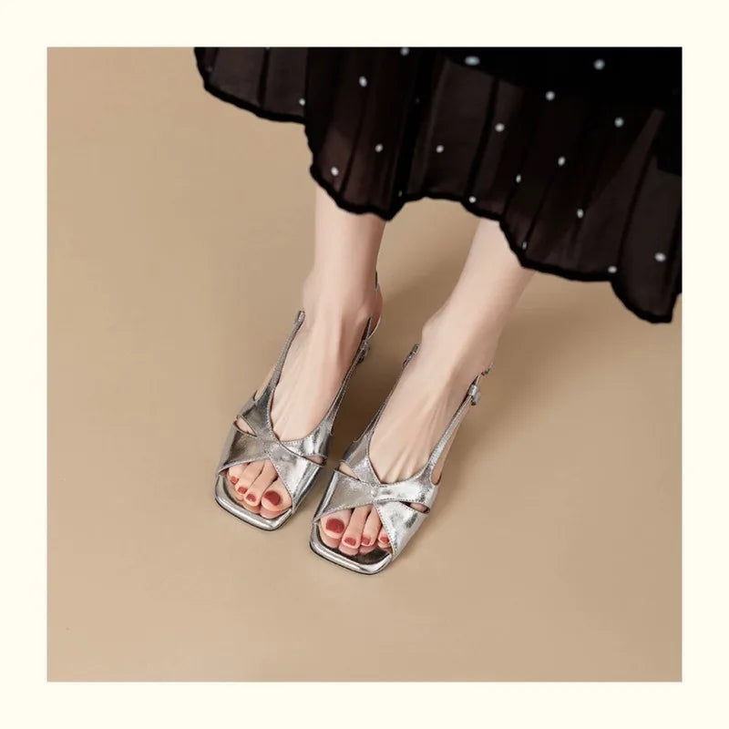 Hollowed-out Open Toe Buckle Shoes Soft Sole Casual Outdoor Beach High Heel Sandals