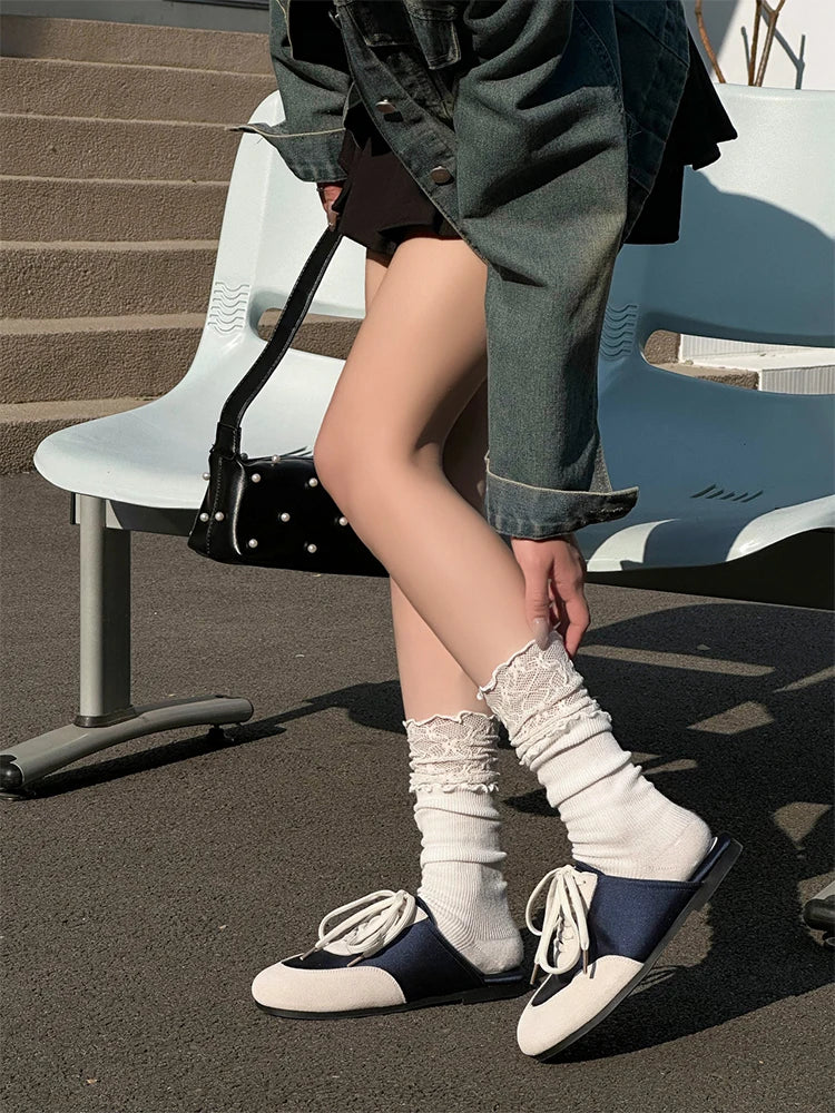 Sport Sneakers Flats Mules Slippers Shoes Woman Lace Up Running Walking Shoes Mujer Zapatos