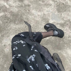 Retro Round Toe Block Heel Mary Jane Shoes Patent Leather Black Platform Pumps College Thick-Soled Japanese Style Loafers