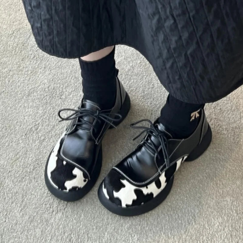 Soft Sole British Style Flats Casual Loafers Comfortable Rubber Bottom Non-slip Shoes