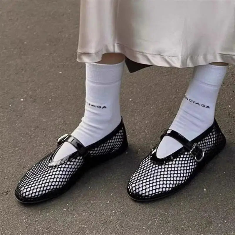 Hollow Out Flat Mary Jane Shoes Comfort Soft Sole Slip On Outdoors Party