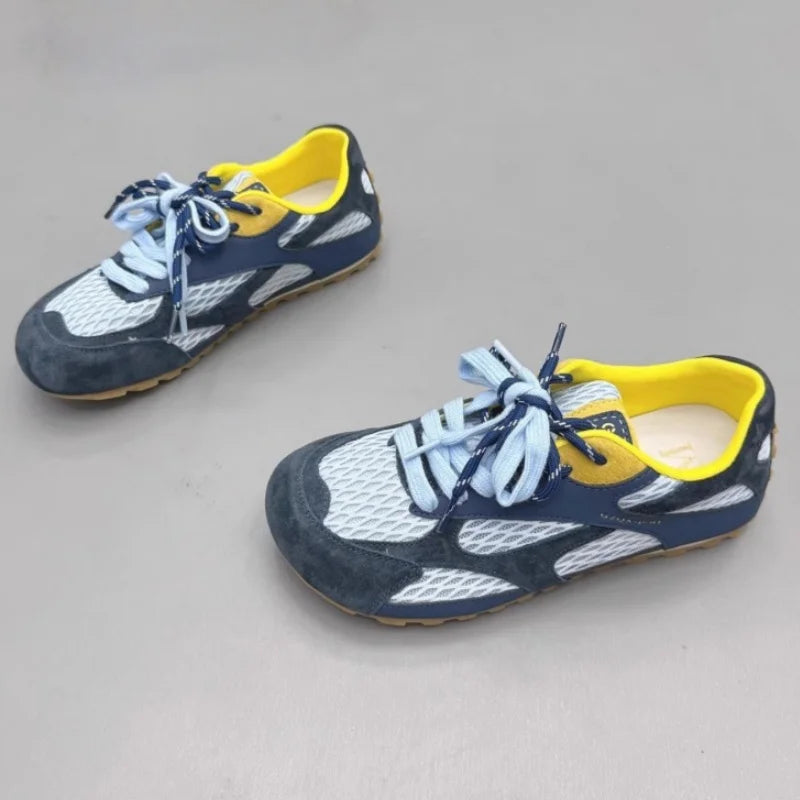 Outdoor Running Shoes Comfortable Lace Up Sneakers Casual Flats Soft Flat Sneakers Shoes