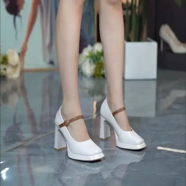 Shoes Pumps Latest Mary Jane Basketball Platform Chunky Sandals Casual Heels Footwear Lolita Thick Block C