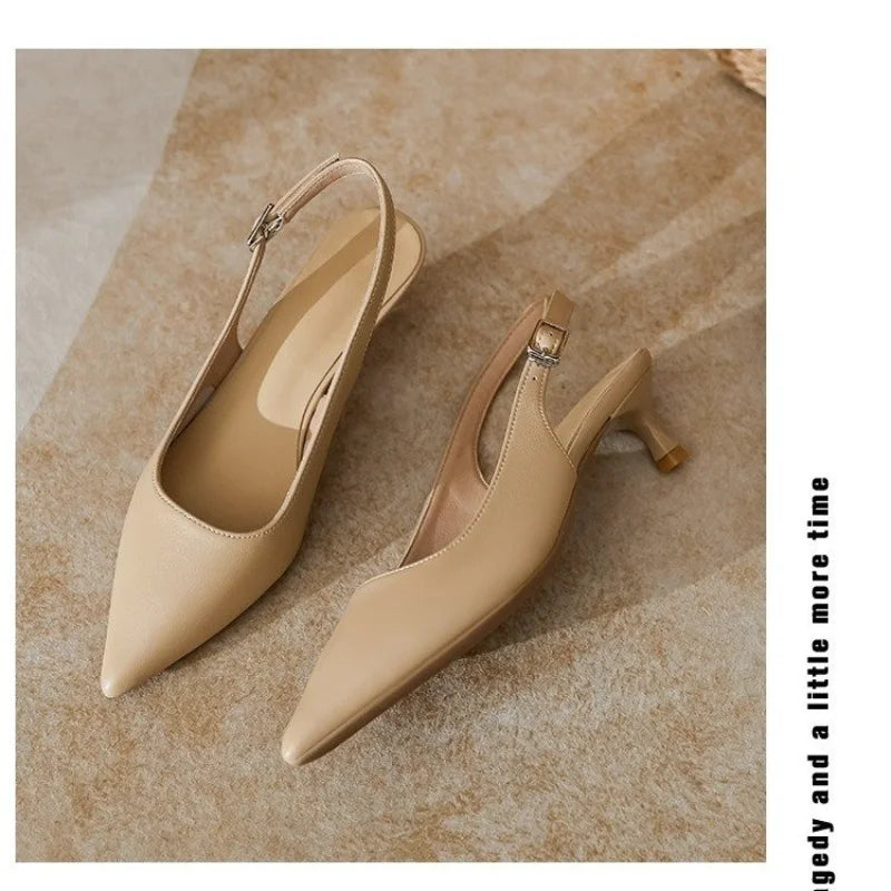 Sandals Pointed Toe Slingbacks Pumps Wedding Shoes Low Heels Shoes
