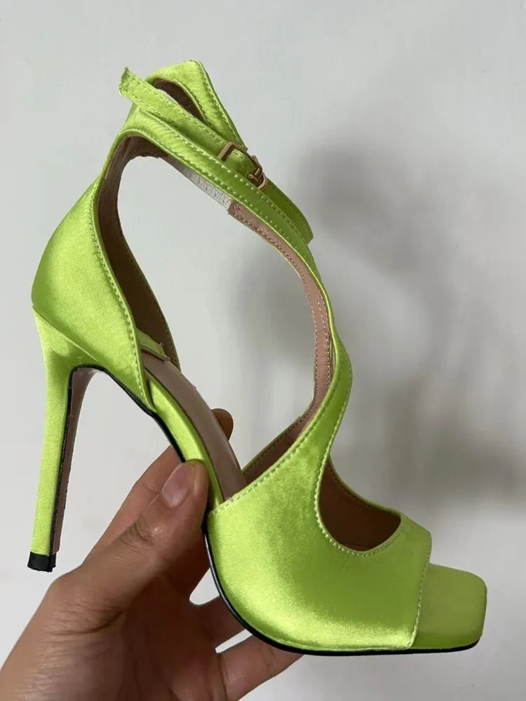 High-quality Hollow Slim High Heel Fish Mouth Sandals
