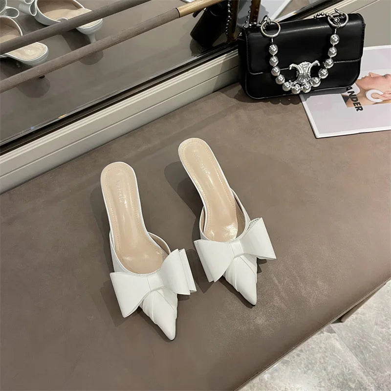 Beige Heeled Sandals Wedding Shoes Shallow Mouth Black High Lace Up Comfort Party Girls Stiletto Clear Pointed Rubber Silk