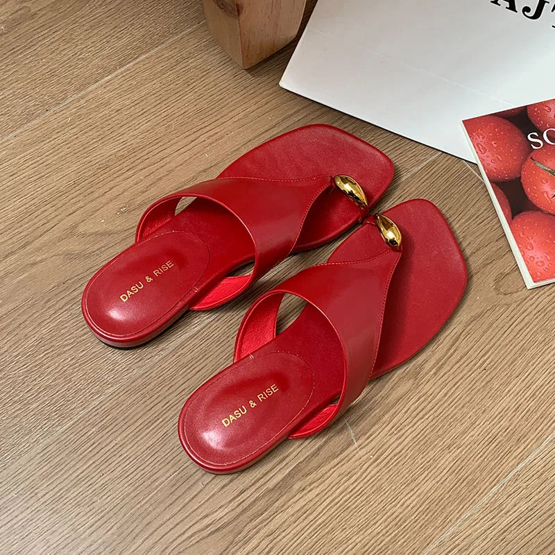 Beach Slides Flats Slippers Shoes Metal Flats Slippers Shoes Sandals Flip flops