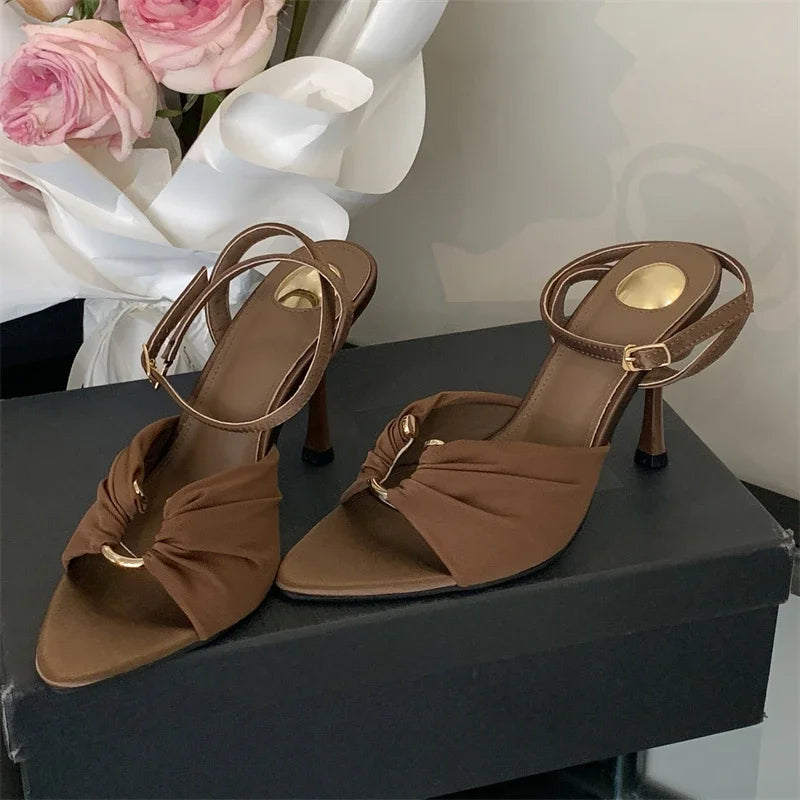 Street Style Elegant Thin High Heels Woman Pumps Pointed Toe Slingbacks Stripper Party