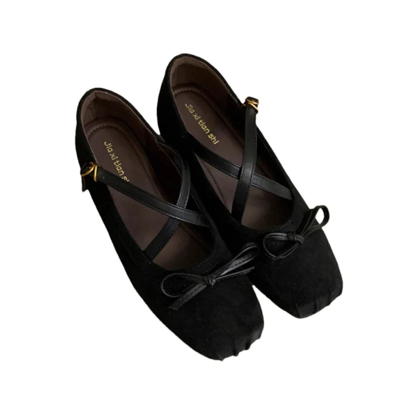 Bow Mary Jane Shoes Flats Ballet Shoes Casual Square Toe Sandals Trend Running Hiking Shoes Dress Sandalias