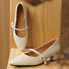 Plus size 34-41 genuine leather pointed toe Mary Jane pumps 3cm kitten heel elegant daily dress heeled shoes sale