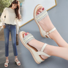 Size 31 32 33 Wedge Sandals Open Toe Shoes Large Size 41-44 Platform Open Toe Shoes