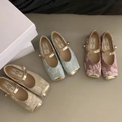 Square Flat Mary Jane Shoes