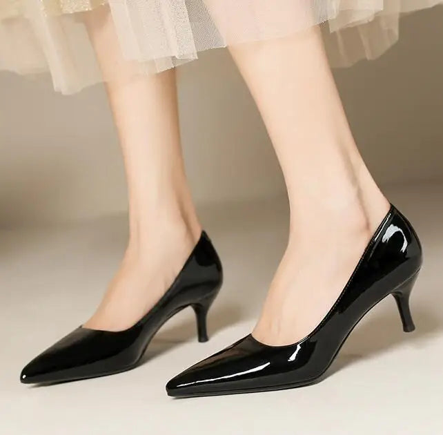 5cm Stilletos High Heels Red/Nude Pumps Patent Leather Tacones Wedges Femme Office Gift Shoes Wedding