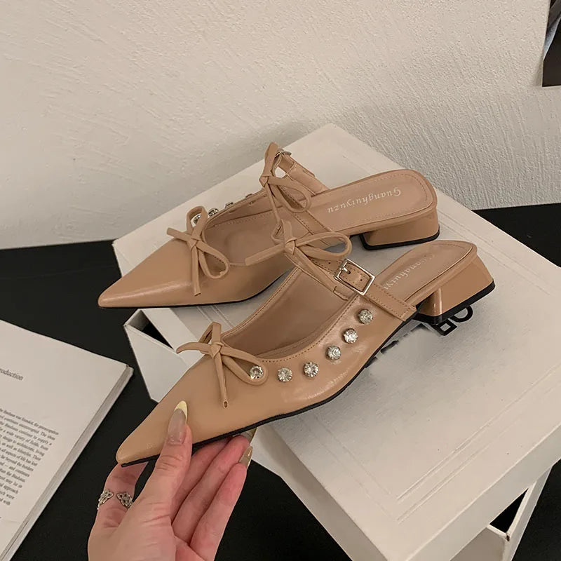 Butterfly-Knot Footwear Flats With Shoes
